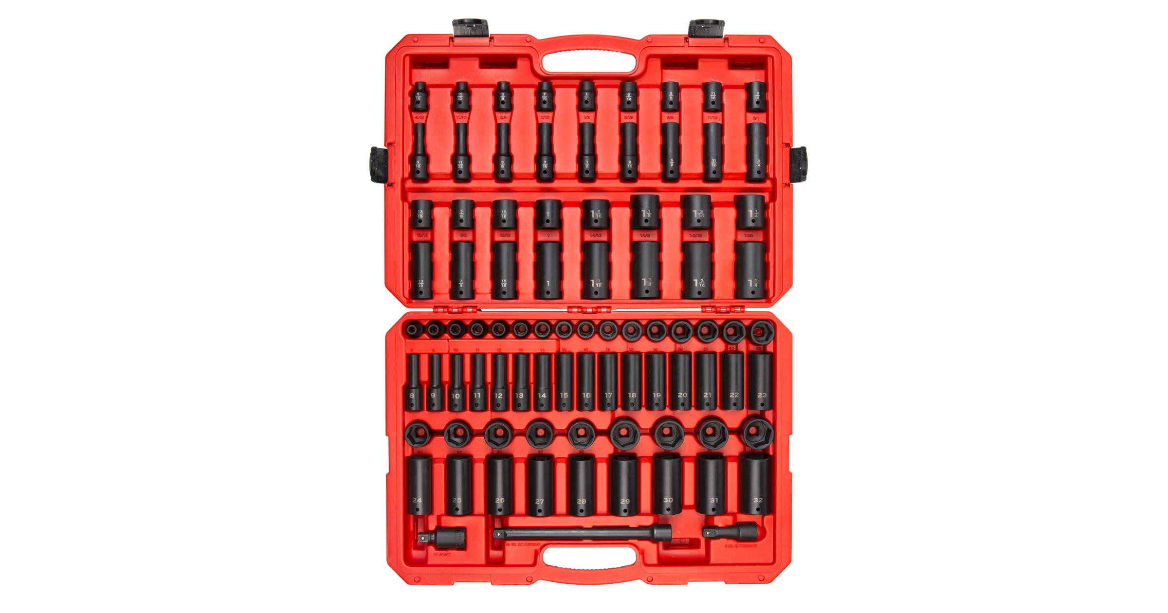 TEKTON 1/4" Drive 61-Piece 6-Point Impact Socket Set With Case (SAE & Metric)