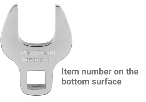 TEKTON crowfoot wrench item number marking on bottom surface