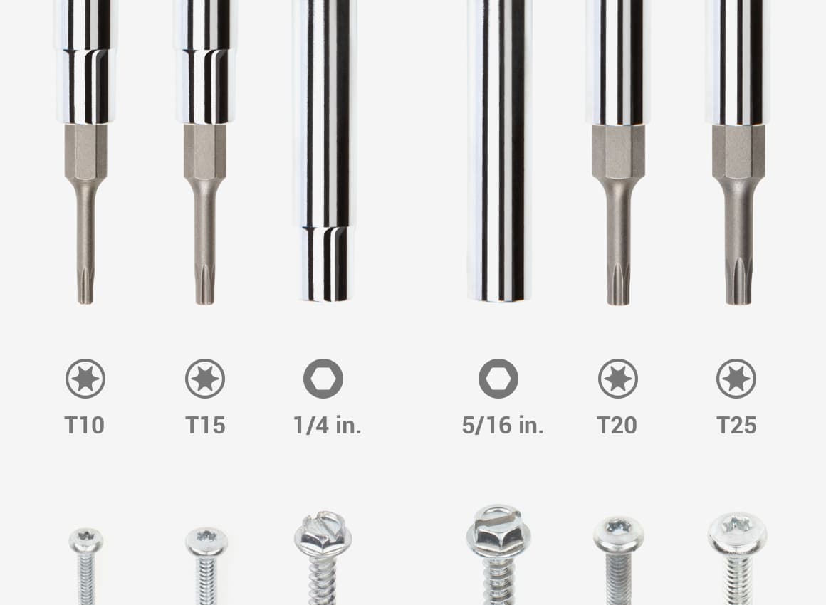 6in1 Torx Driver (T10 x T15, T20 x T25) Black TEKTON
