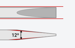 a 12-degree machined tip angle.