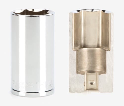 Socket cut in half