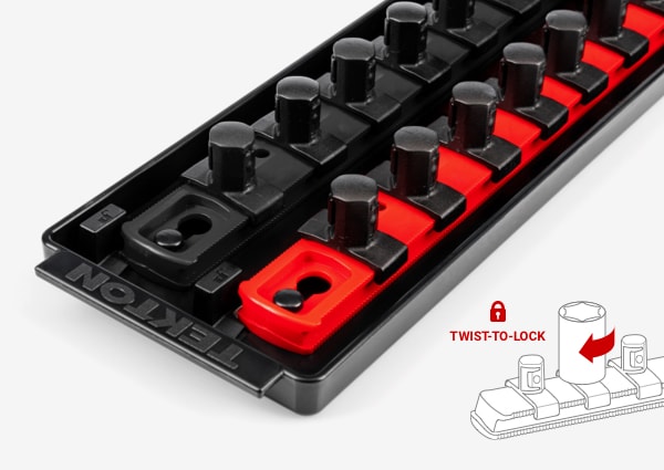 Black and Red Socket Rails with Tray