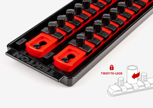 Red Socket Rails with Tray