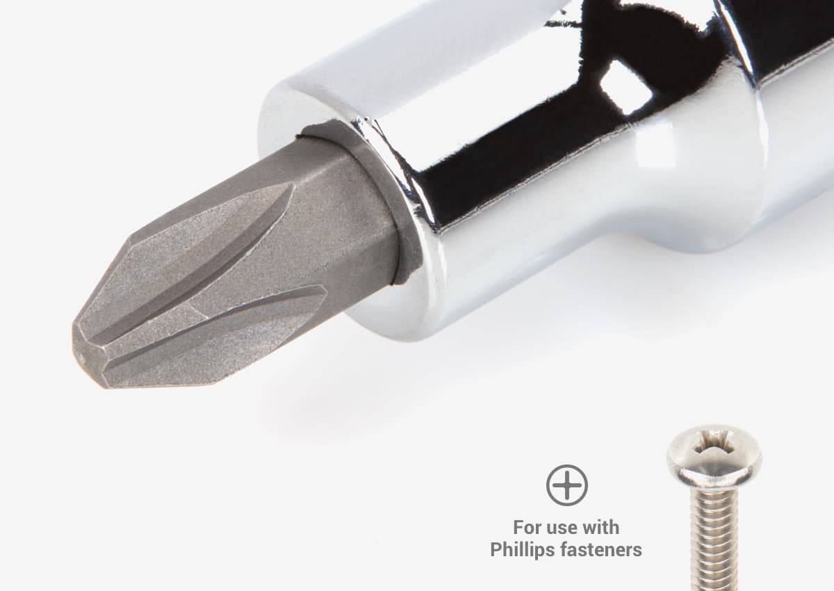 1/2 Inch Drive x 0 Phillips Bit Socket TEKTON