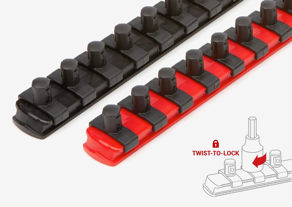 3/8 Inch Drive Hex Bit Socket Set, 19Piece (Rail) Tekton SHB91202