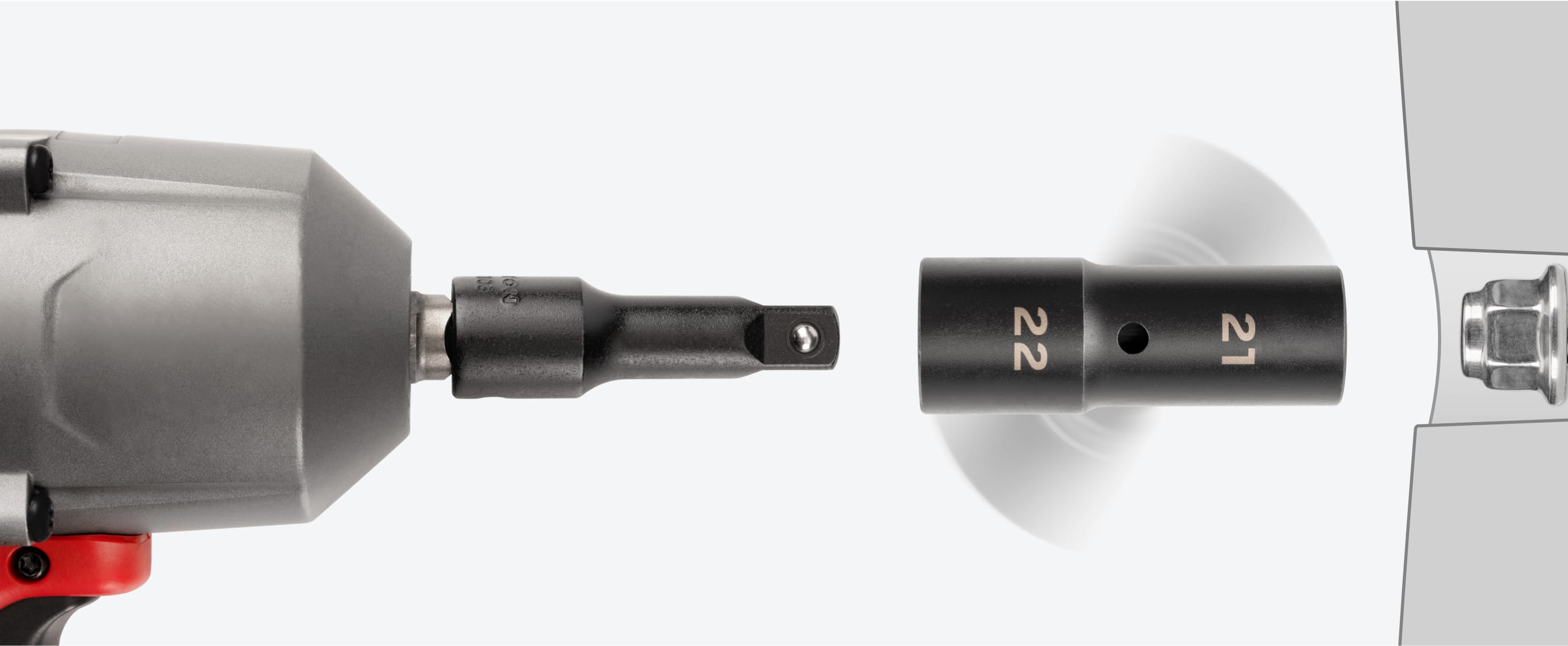 thumbnail image 2 of STEELMAN PRO 1/2 Inch Drive 19mm X 21mm 6-Point Thin Wall Impact Flip Socket 79400 2 of 4