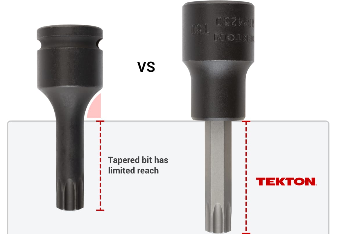 T40 x 53mm 1/2” Drive Short Impact Impacted Torx/Star Male Socket