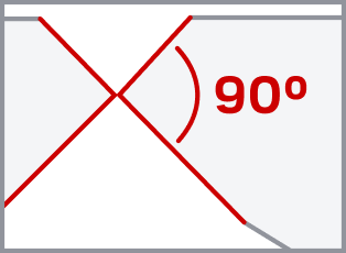 Graphic of the 90º knife-to-knife blades