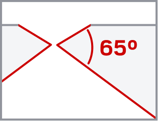 Graphic showing two blades coming together