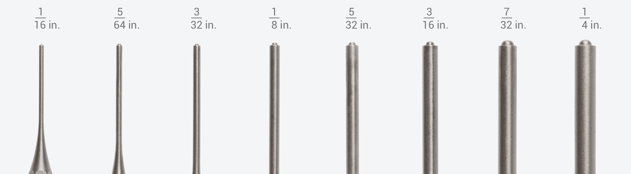 TEKTON Roll Pin Punch tip sizes
