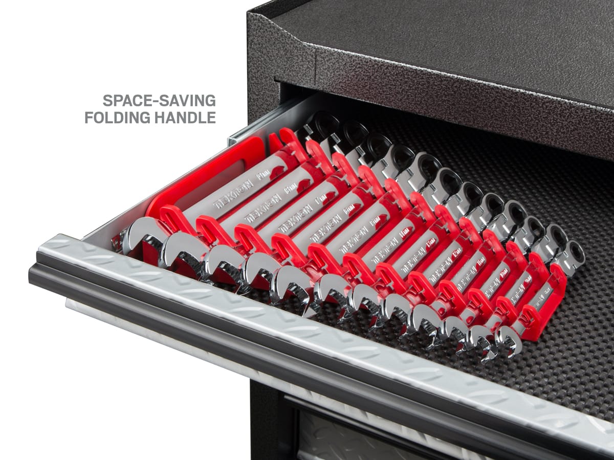 TEKTON Flex Ratcheting Wrench Set in a drawer