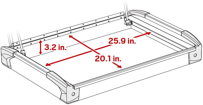 TEKTON Tool Cart Top Pan Internal Dimensions