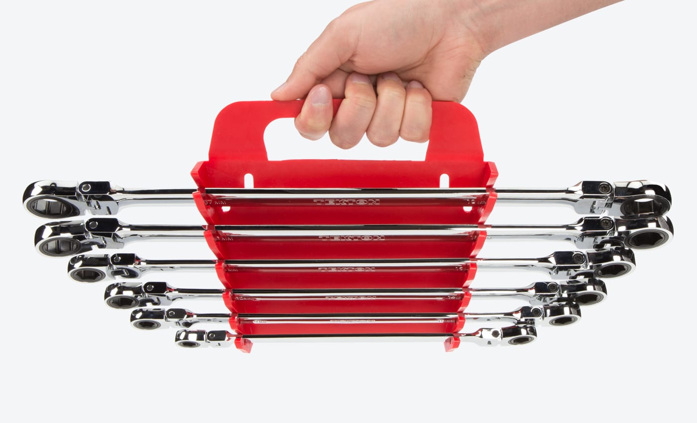 6Tool Long Box End Wrench Holder Red TEKTON Made in USA