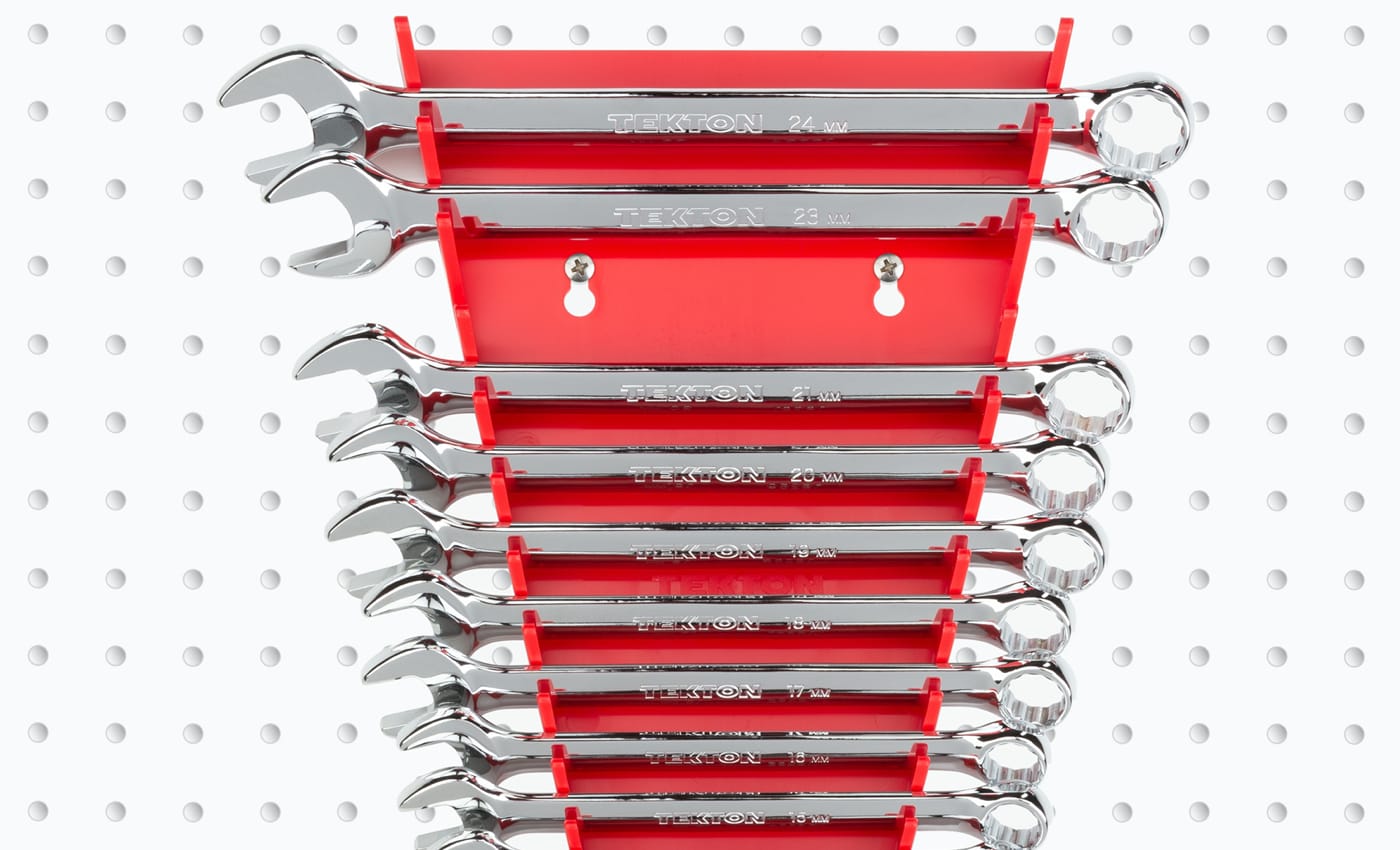 thumbnail image 2 of Goliath Industrial 16-Slot Mountable Wrench Rack Holder Organizer Tray – Black ABS Plastic 2 of 4