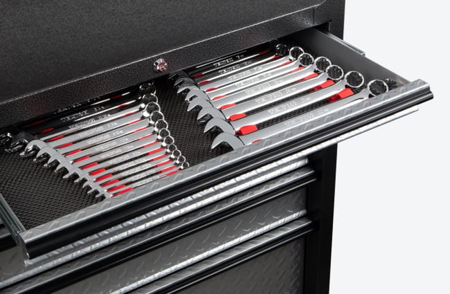TEKTON Wrench Rails are low-profile for shallow drawers