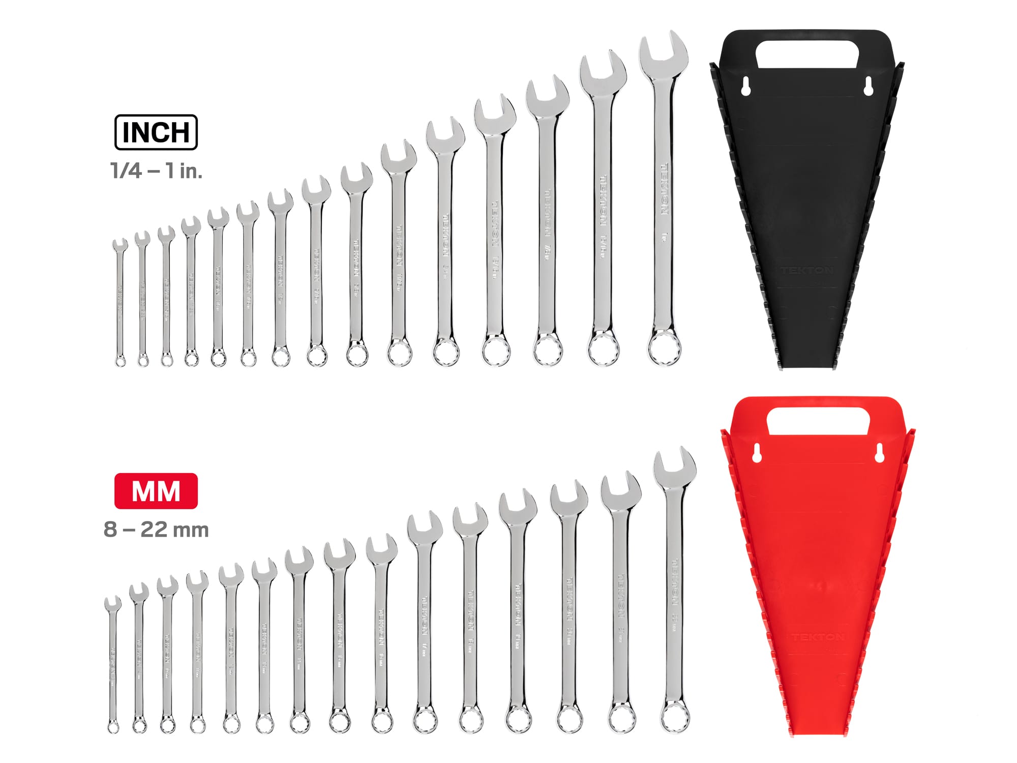 Combination Wrench Set with Holder, 30-Piece (1/4-1 in., 8-22 mm)