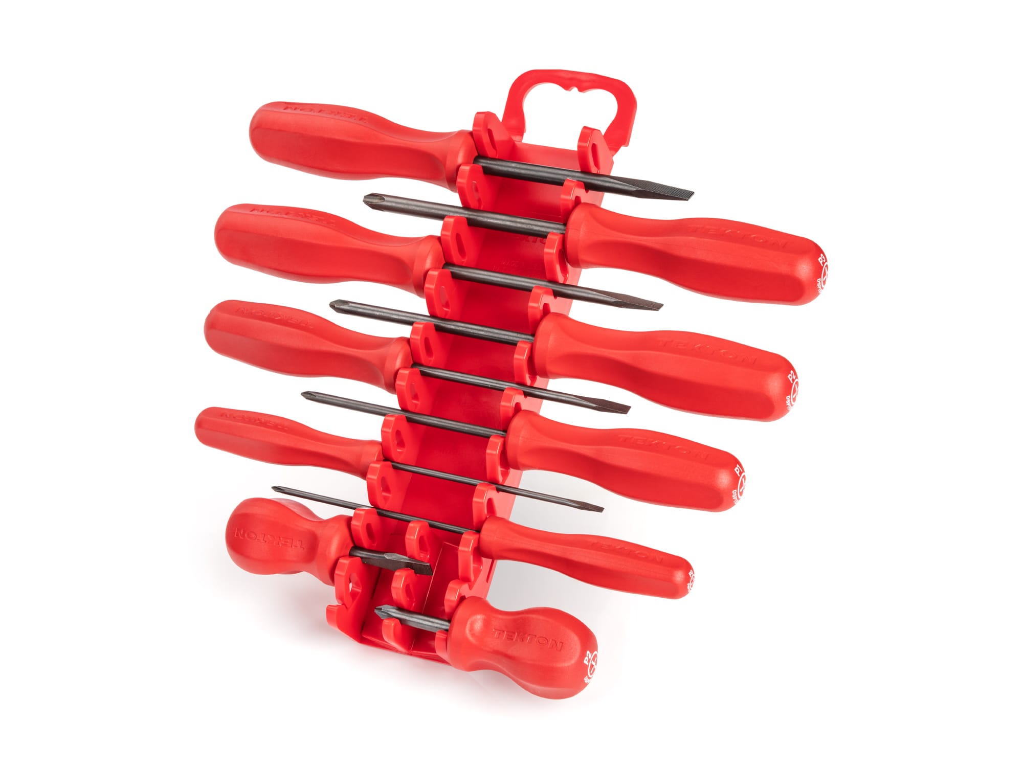 10-Piece Phillips/Slotted Hard Handle Screwdriver Set with Holder