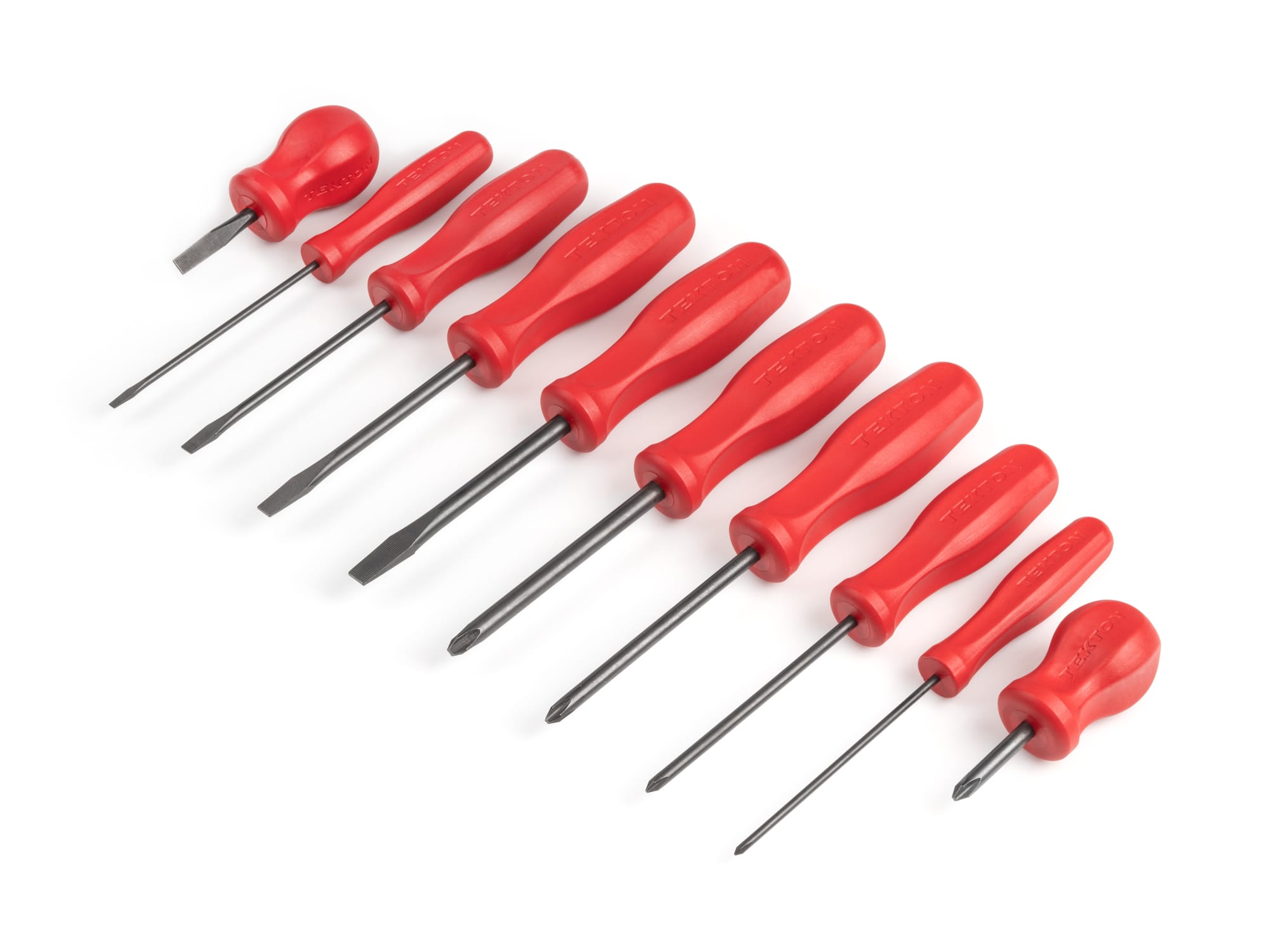 10-Piece Phillips/Slotted Hard Handle Screwdriver Set with Holder