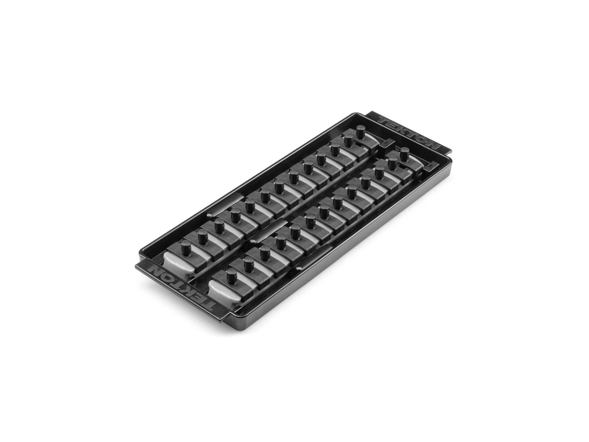 TEKTON 1/2 Inch Drive Socket Organizer Set - 20-Piece Red Tray With Locking Rails, Made In USA
