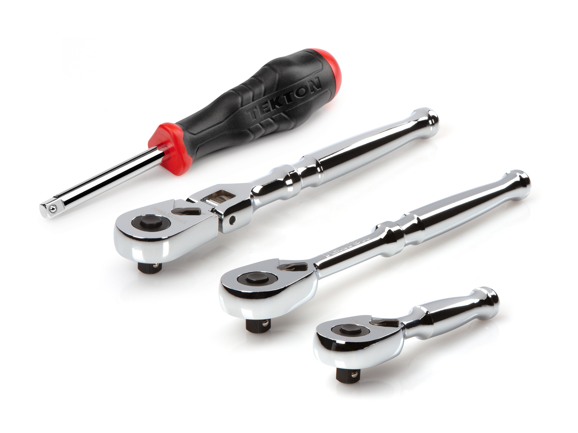 4-Piece 1/4 Inch Drive Ratchet and Spinner Handle Set | TEKTON