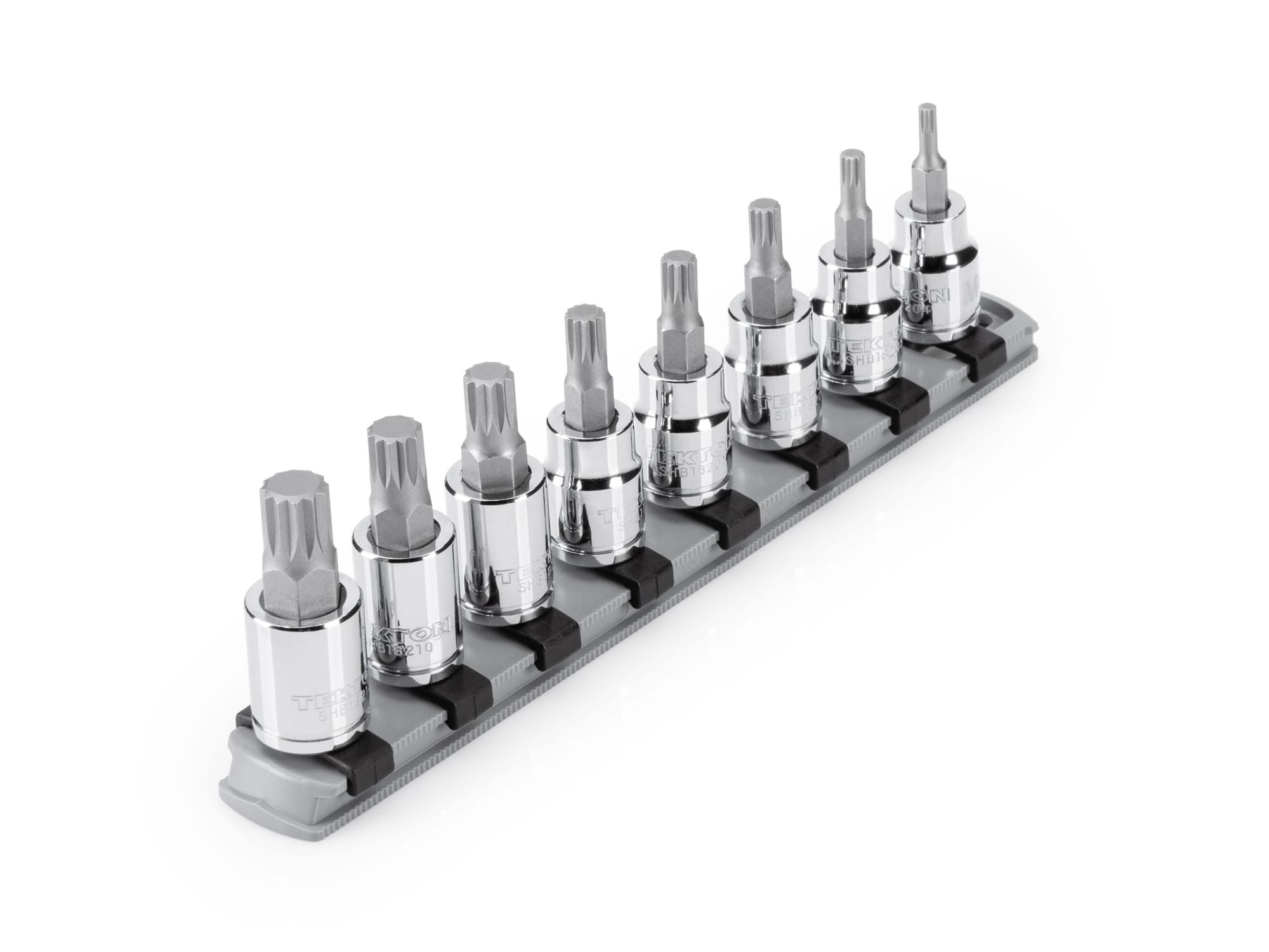 3/8 Inch Triple Square Bit Socket Set, 8Piece (Rail) TEKTON