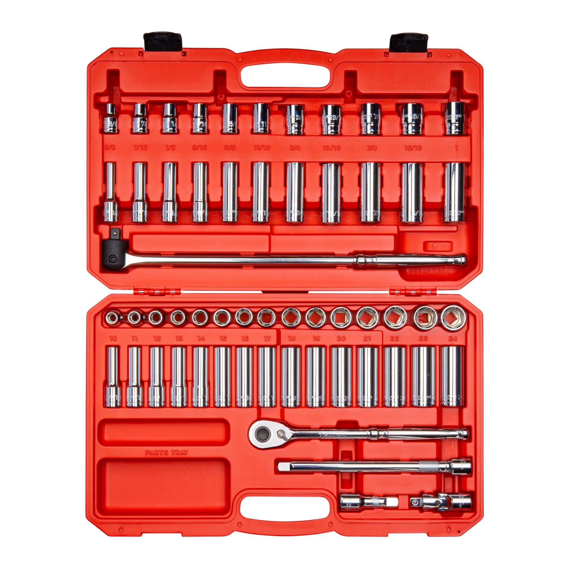 1/2 Inch Drive 6-Point Socket & Ratchet Set, 58-Piece (3/8-1 in., 10-24 mm)