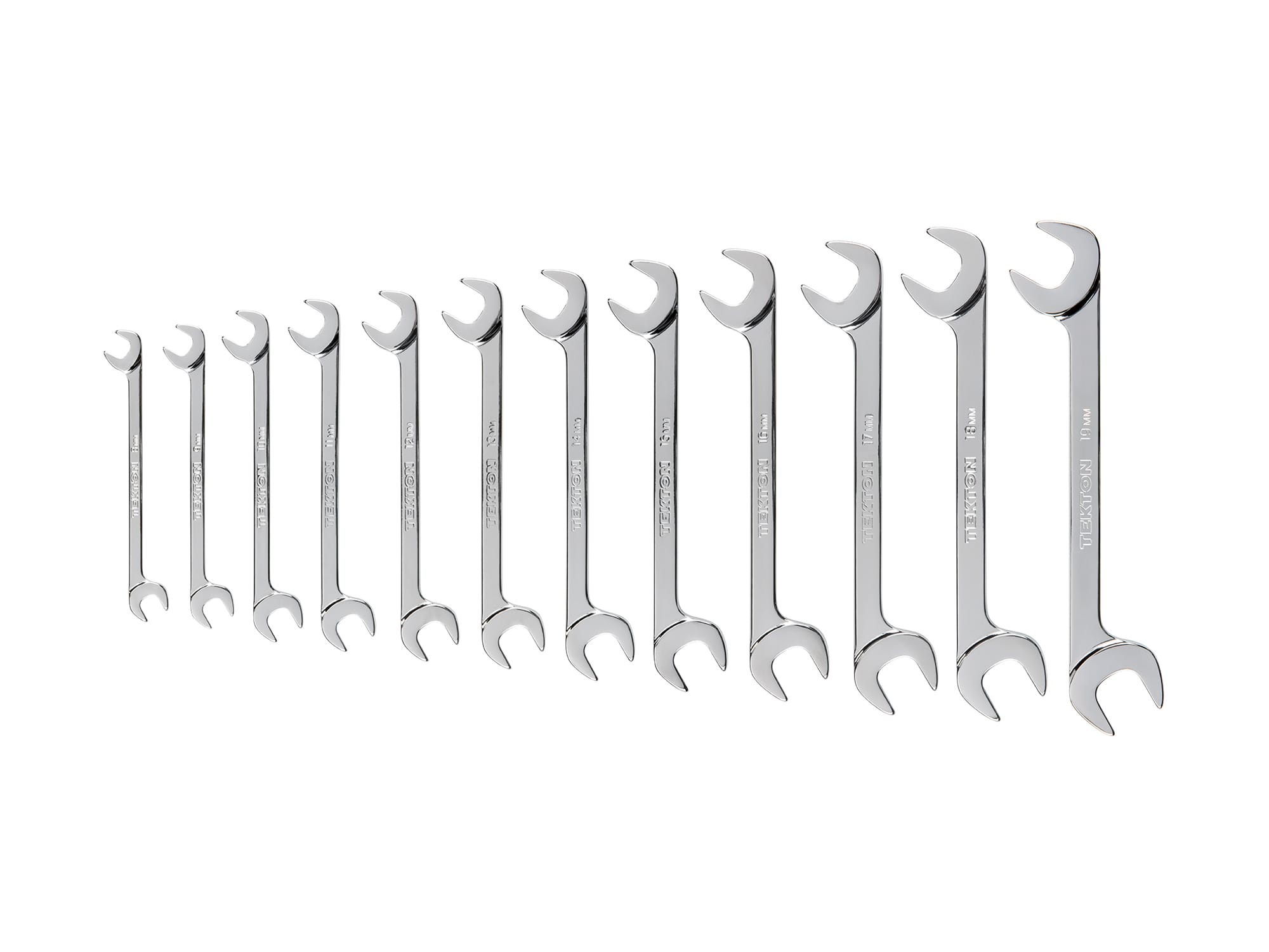 Angle Head Open End Wrench Set, 12-Piece (8-19 mm)