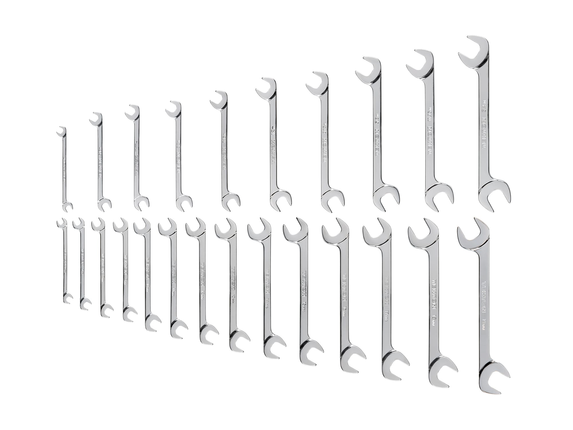 Angle Head Open End Wrench Set (23Piece) TEKTON WAE90301