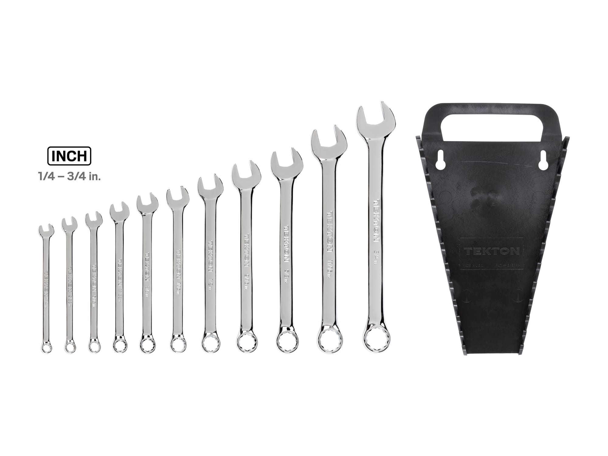 11-Piece Combination Wrench Set (1/4-3/4 in.) - Holder | TEKTON