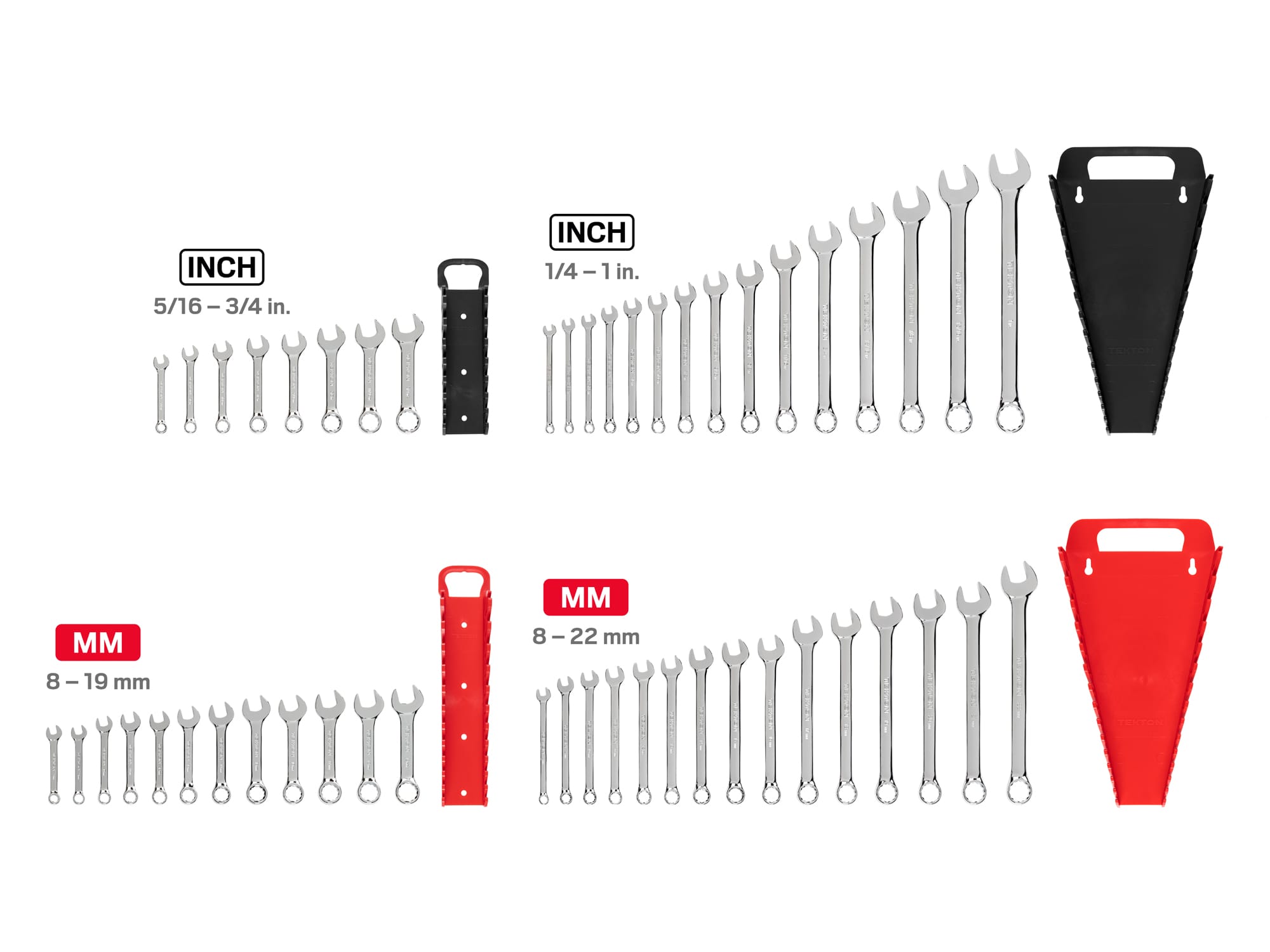 Stubby and Standard Length Combination Wrench Set with Holder, 50-Piece  (1/4-1 in., 8-22 mm)