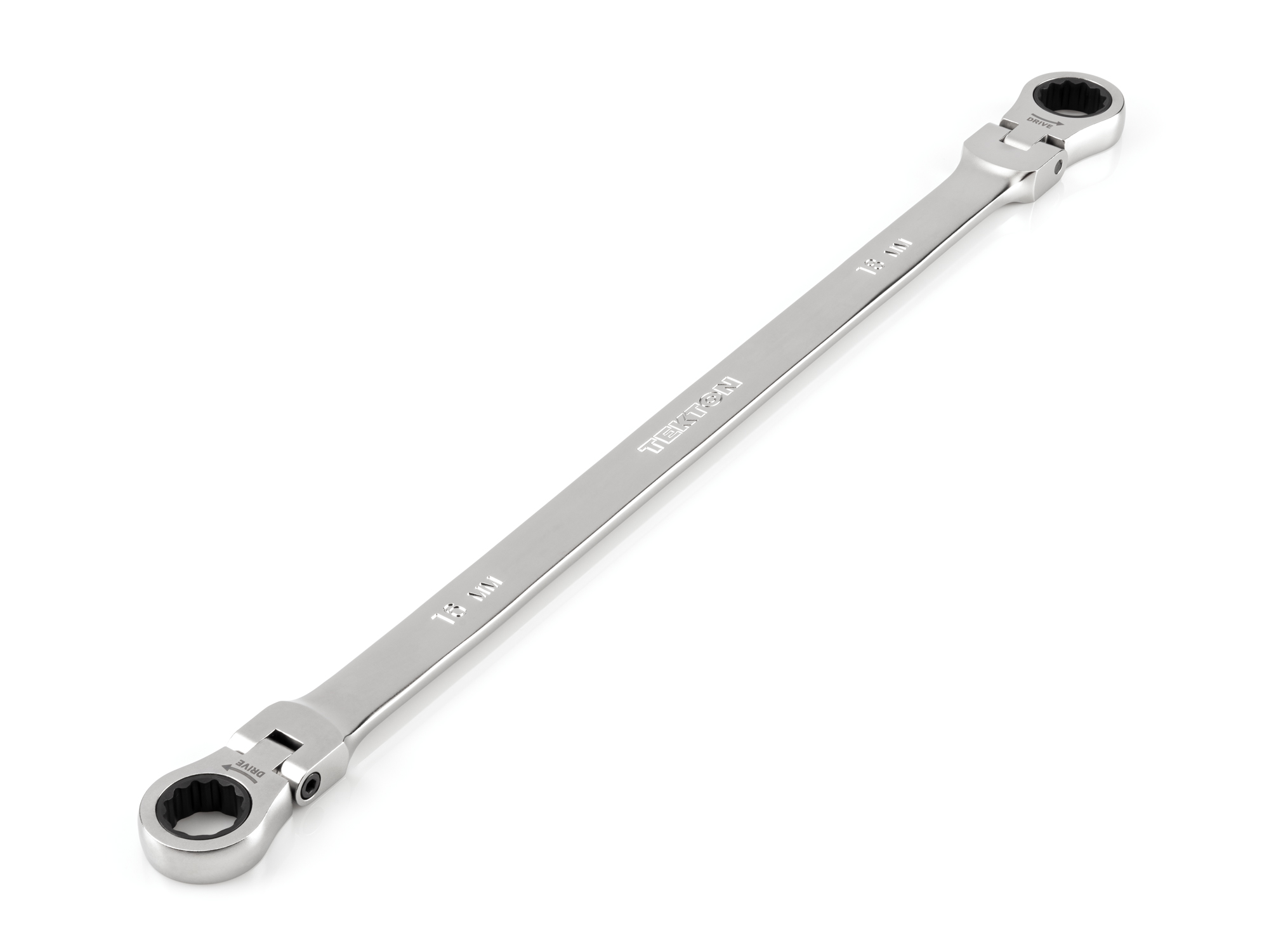 16 x 18 mm Long Flex Head Ratcheting Box End Wrench TEKTON