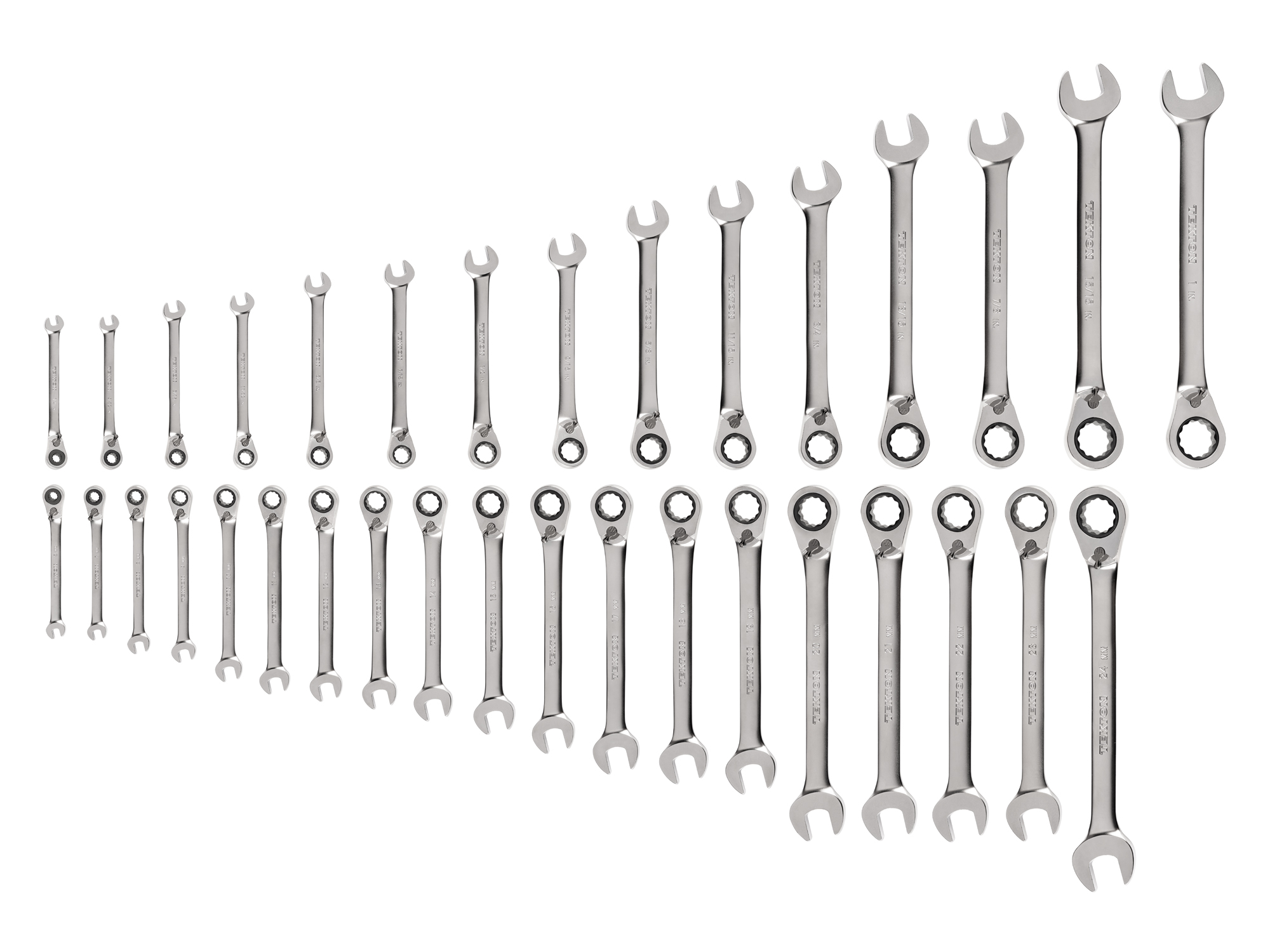 34Piece Reversible Ratcheting Wrench Set TEKTON