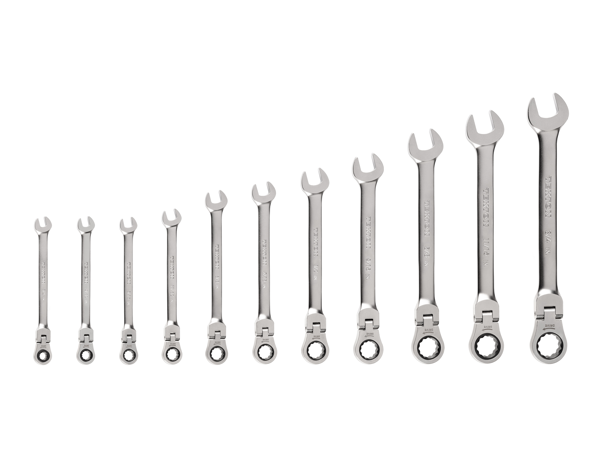 11Piece Long Flex Ratcheting Box End Wrench Set TEKTON
