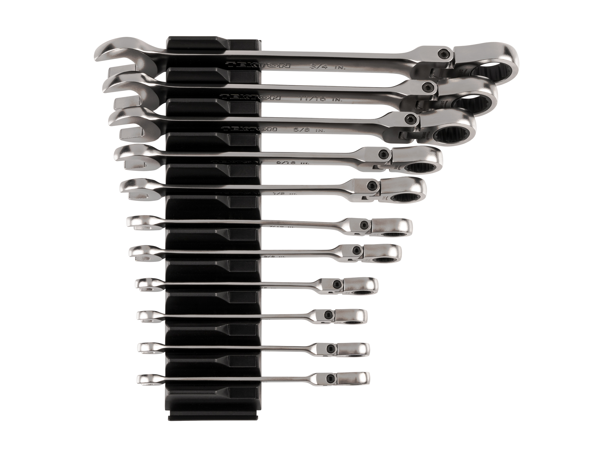 11Piece Long Flex Ratcheting Box End Wrench Set with Organizer TEKTON