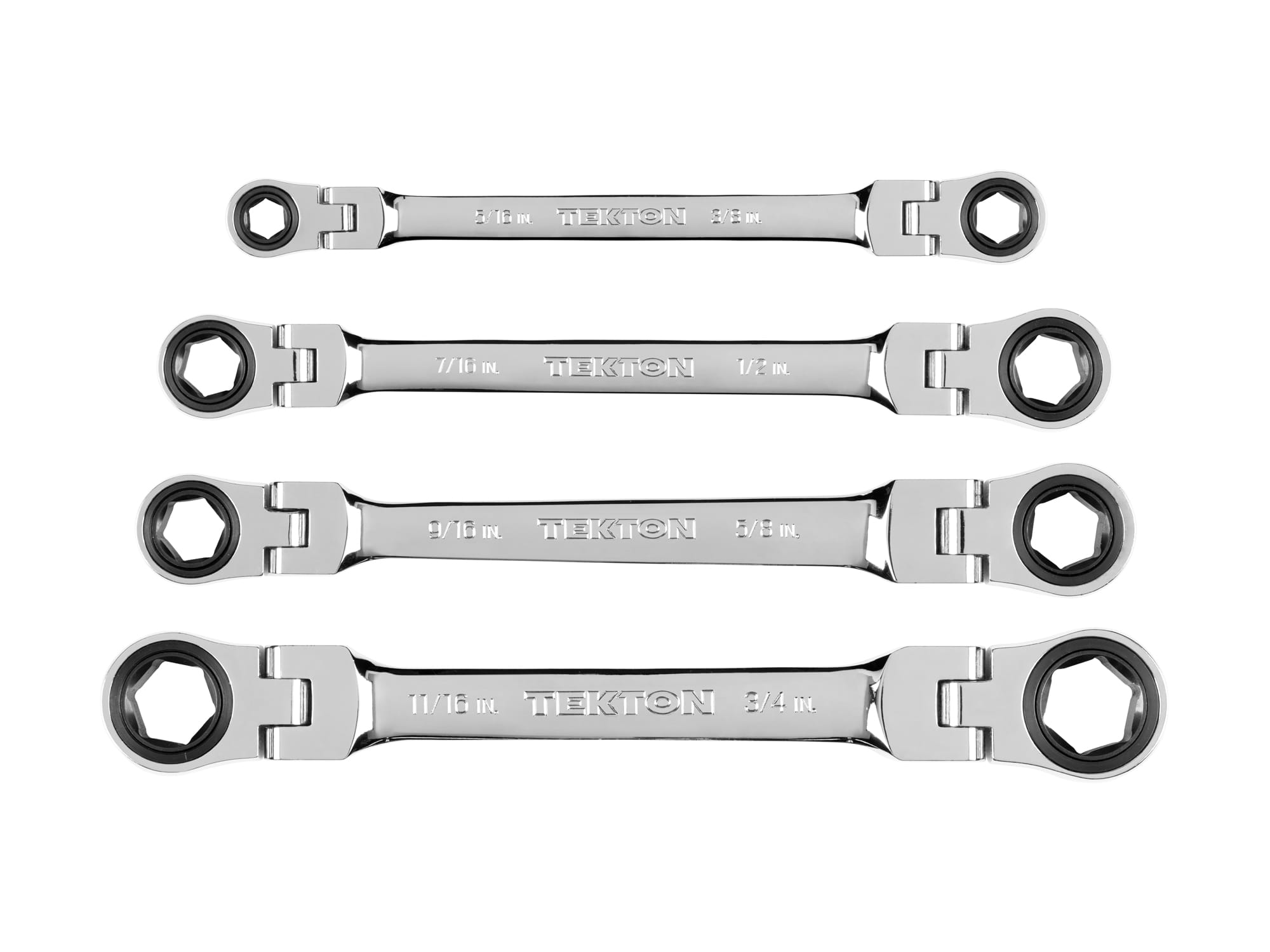 Flex Ratcheting Box End Wrench Set (4Piece) TEKTON WRN76052