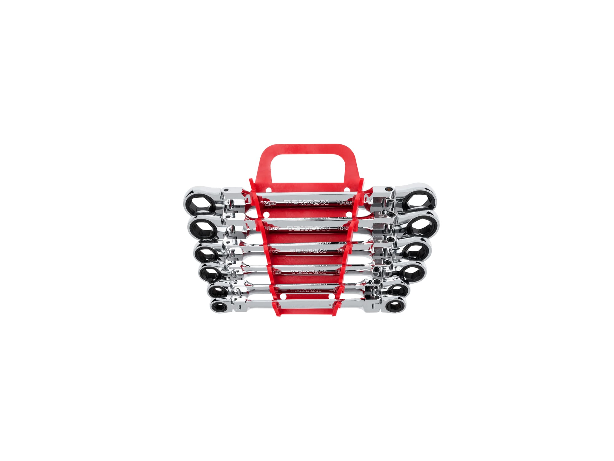 6pc Ratcheting Wrench Set – 180° Flex Head, Double Box End Metric 8-19mm By CarBole