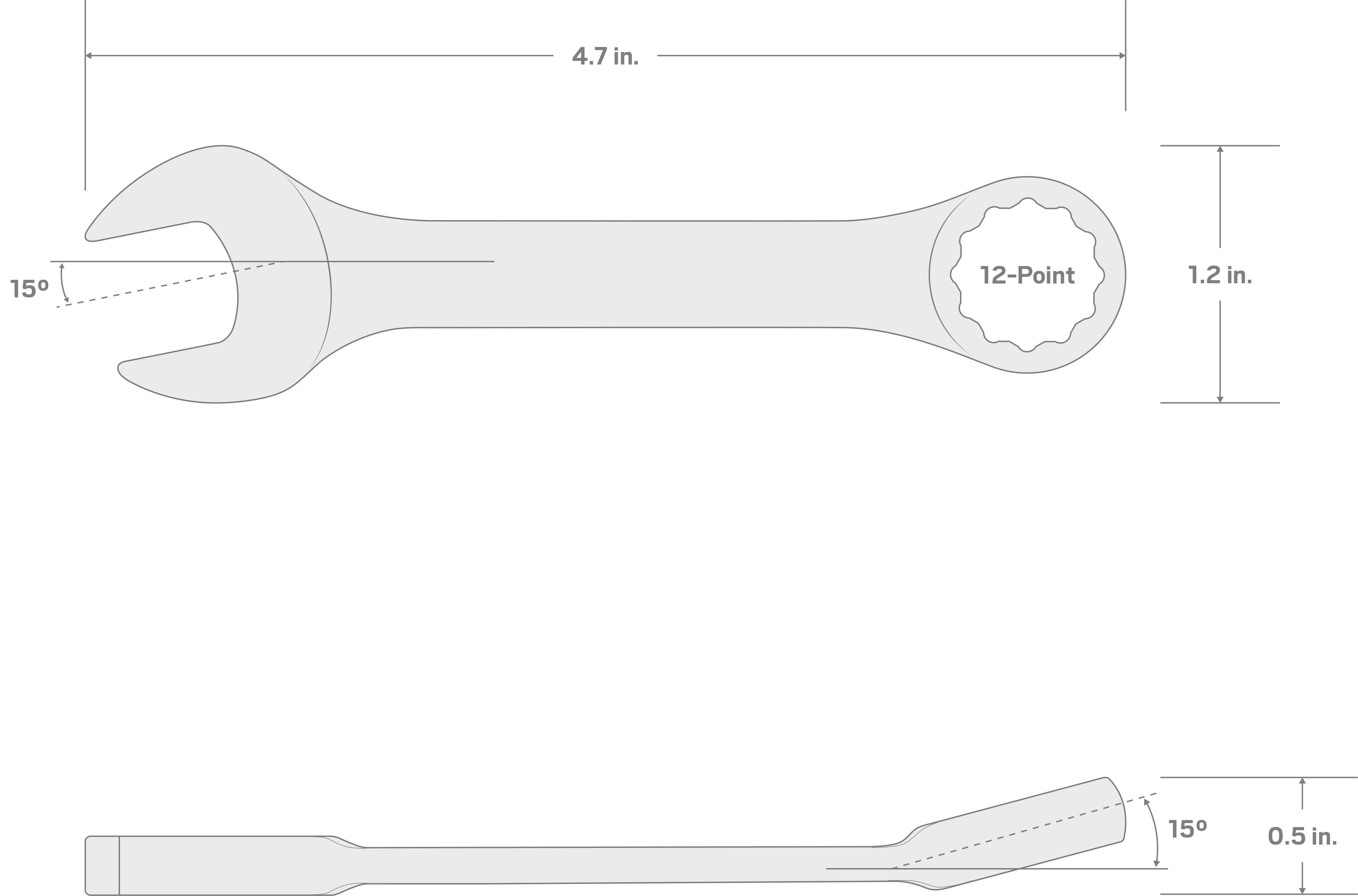 Specs for 14 mm Stubby Combination Wrench