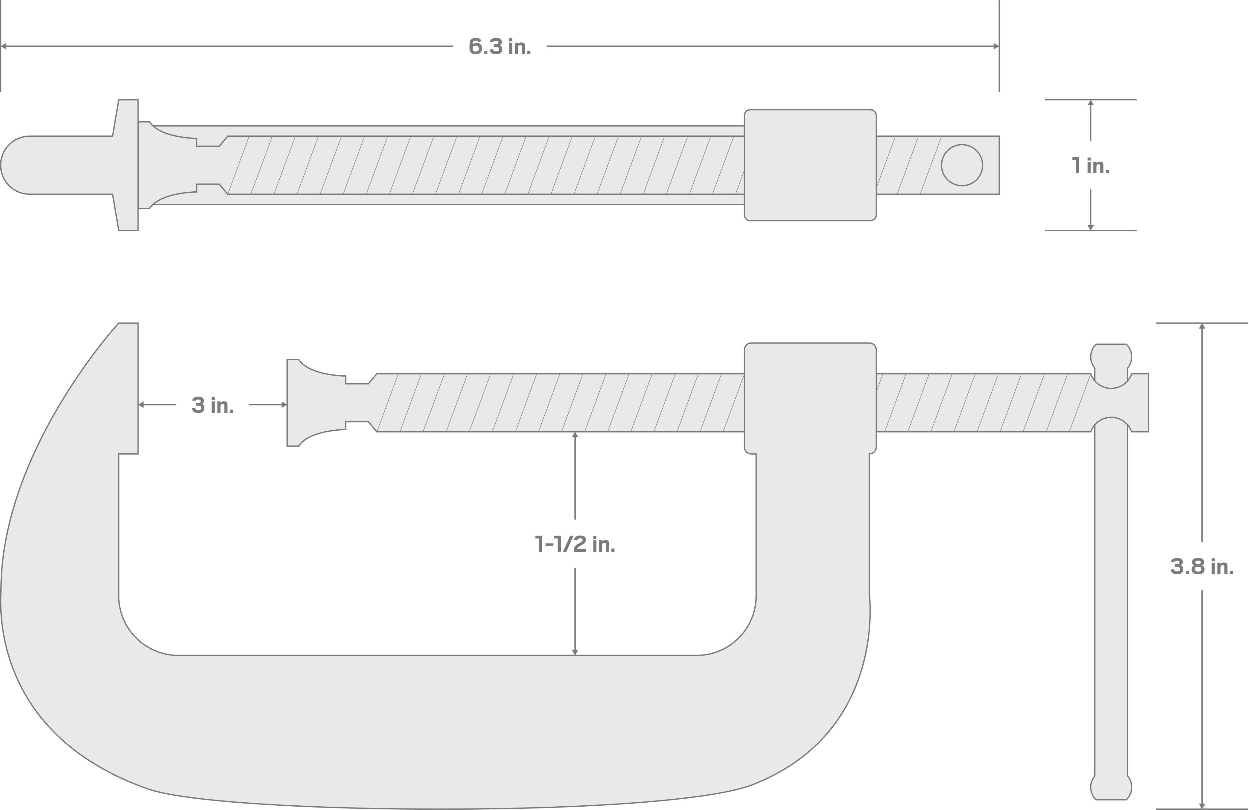 Specs for 3 Inch Malleable Iron C-Clamp