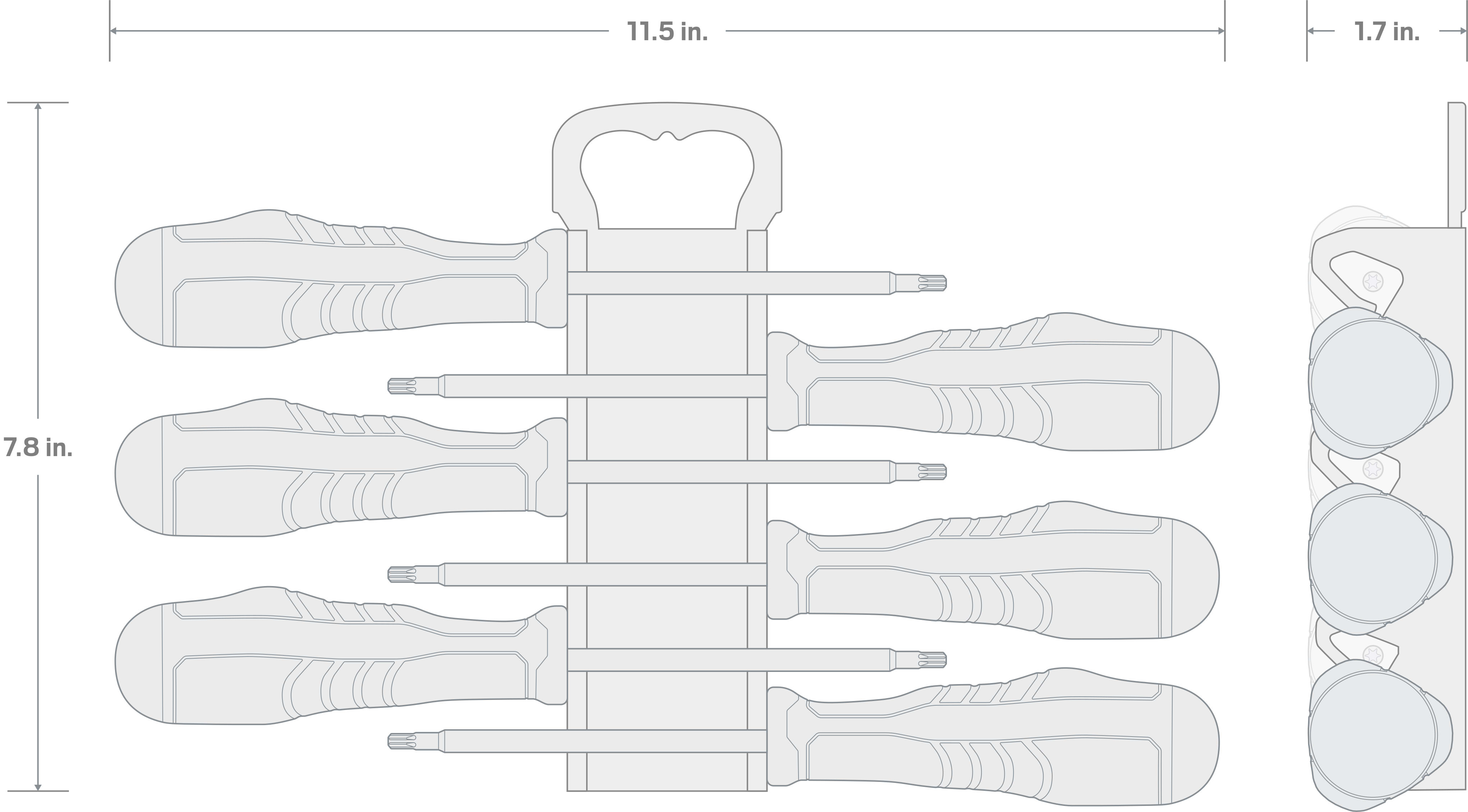 Specs for Torx High-Torque Black Oxide Blade Screwdriver Set, 6-Piece (T10-T30) with Holder