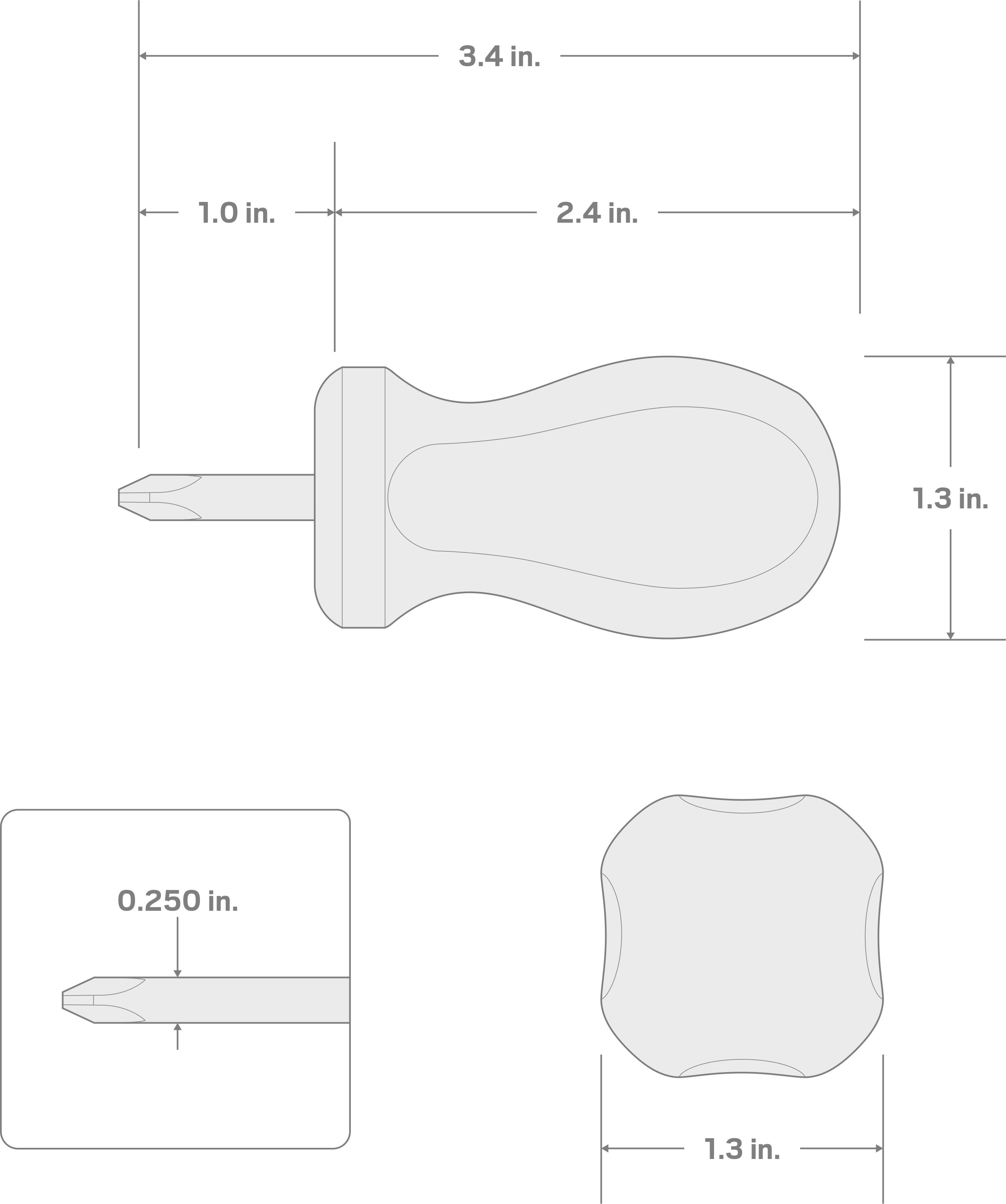 Specs for Stubby #2 Phillips Hard Handle Black Oxide Blade Screwdriver