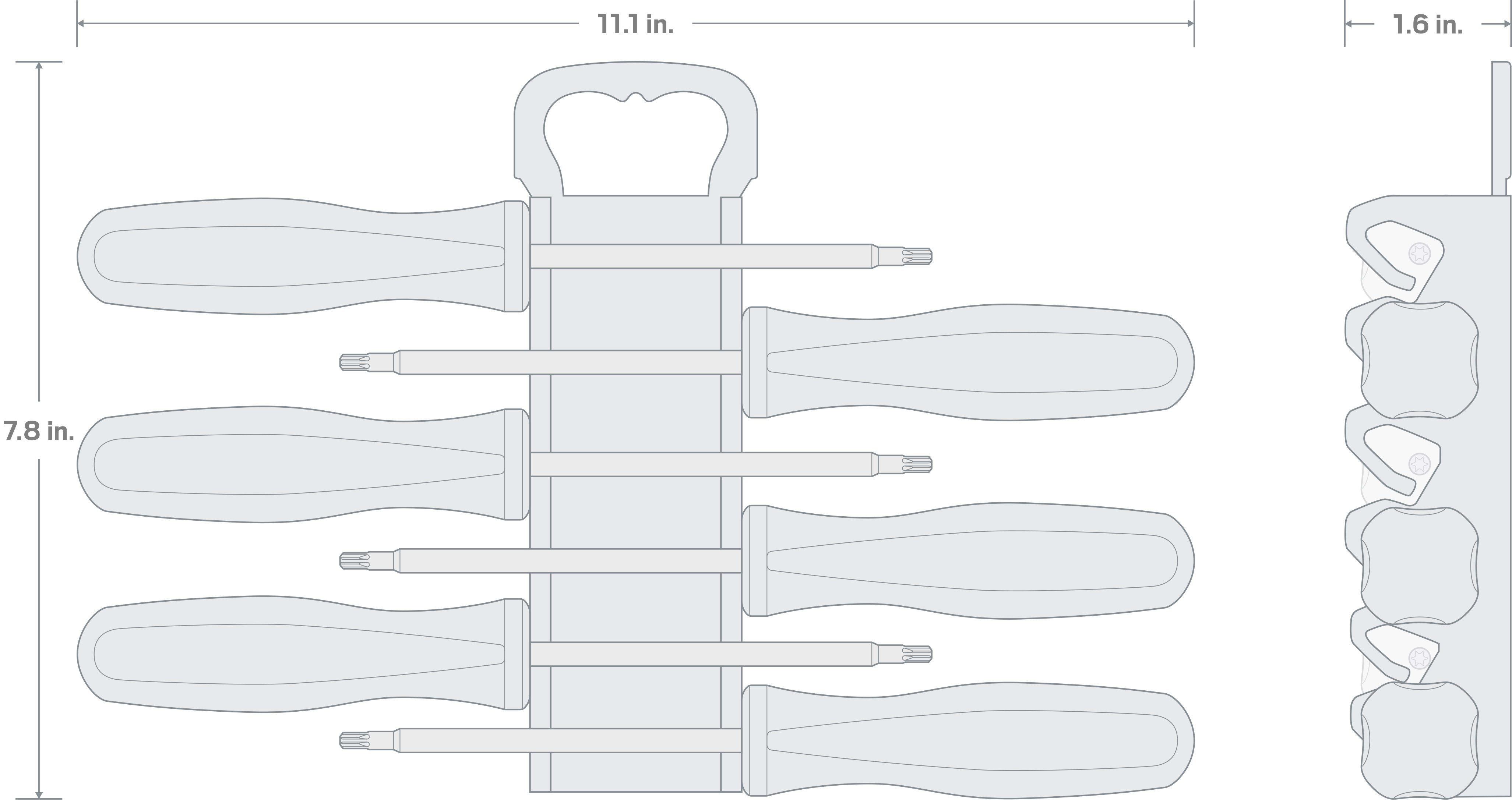 Specs for Torx Hard Handle Black Oxide Blade Screwdriver Set with Holder, 6-Piece (T10-T30) 