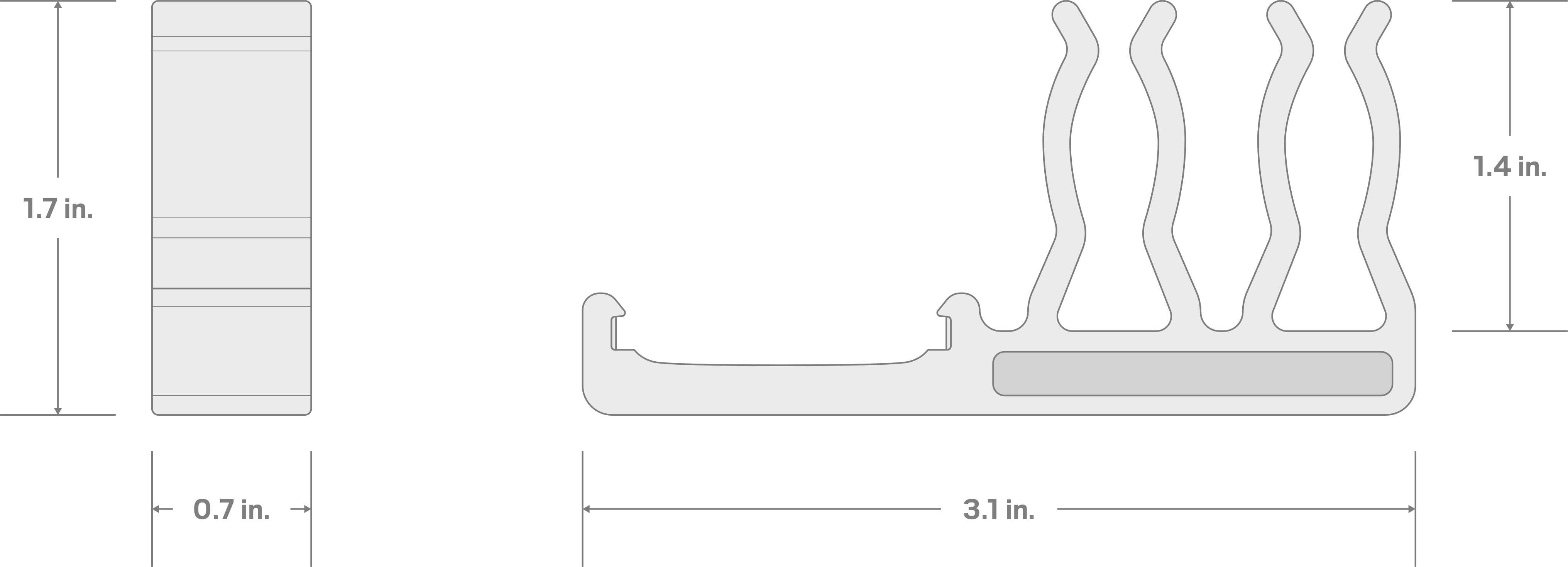 Specs for 1/2 Inch Drive Side Mount Ratchet and Extension Holder Set (2-Piece)