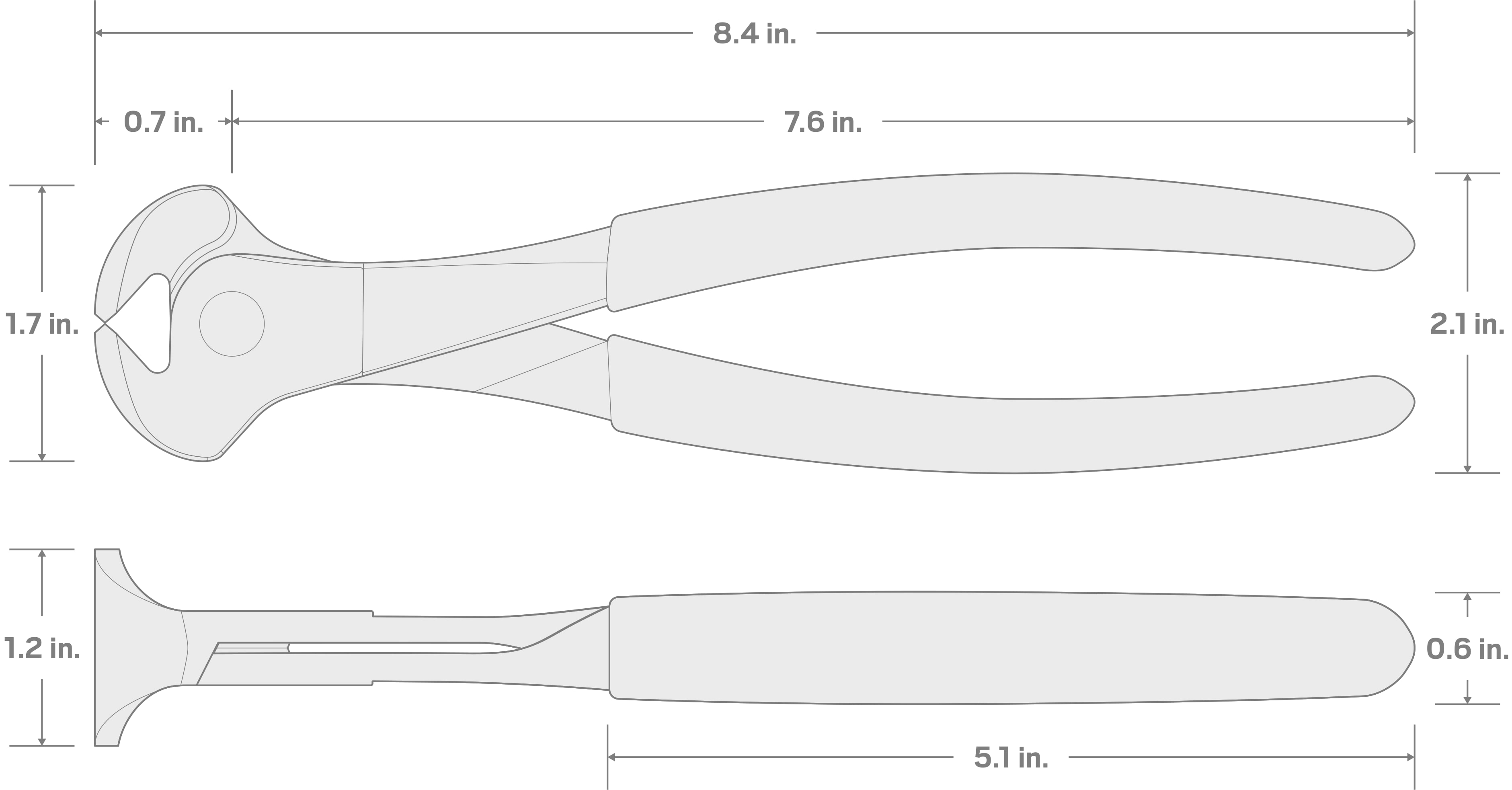 Specs for 8 Inch End Cutting Pliers