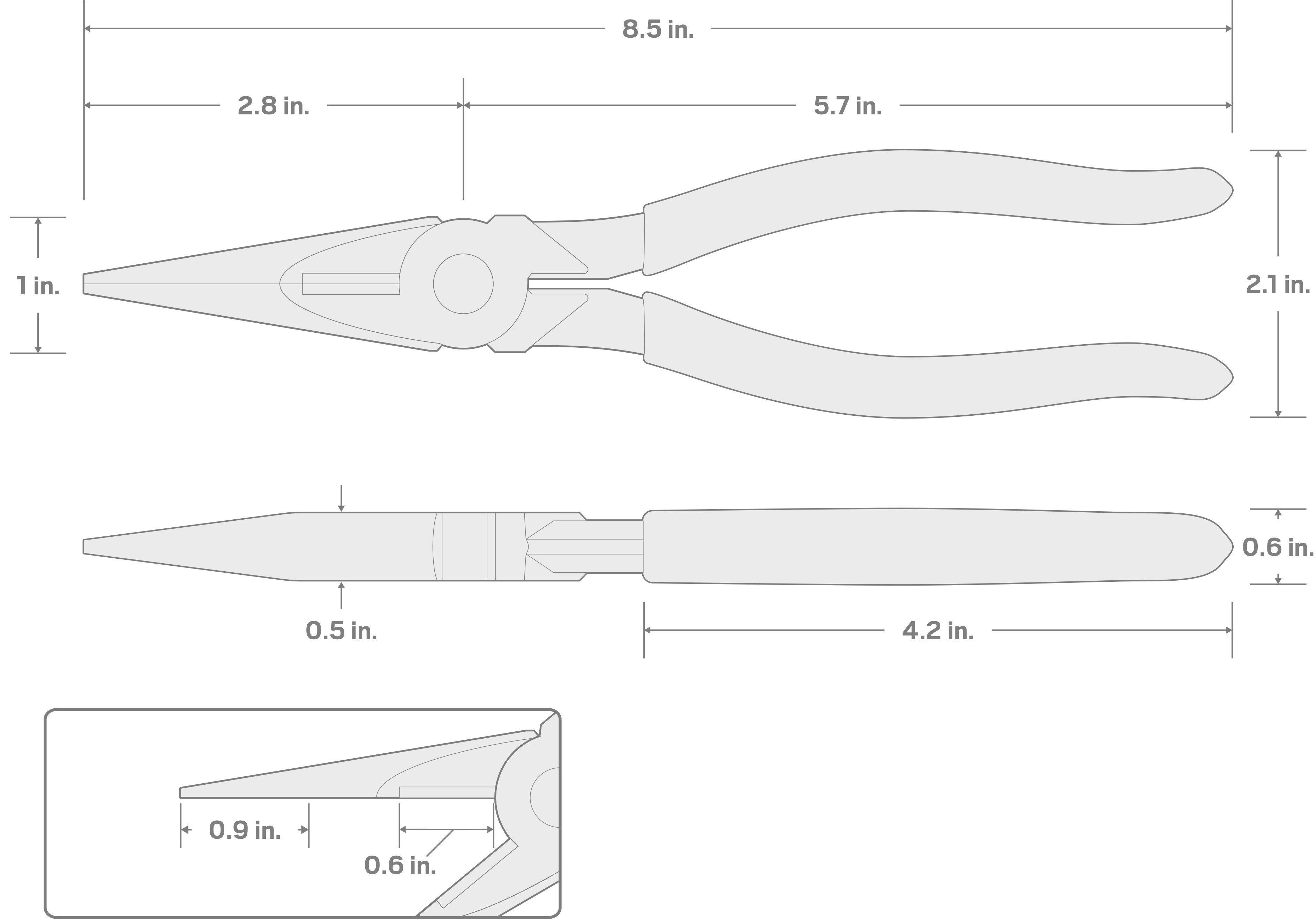 Specs for 8 Inch Long Nose Pliers
