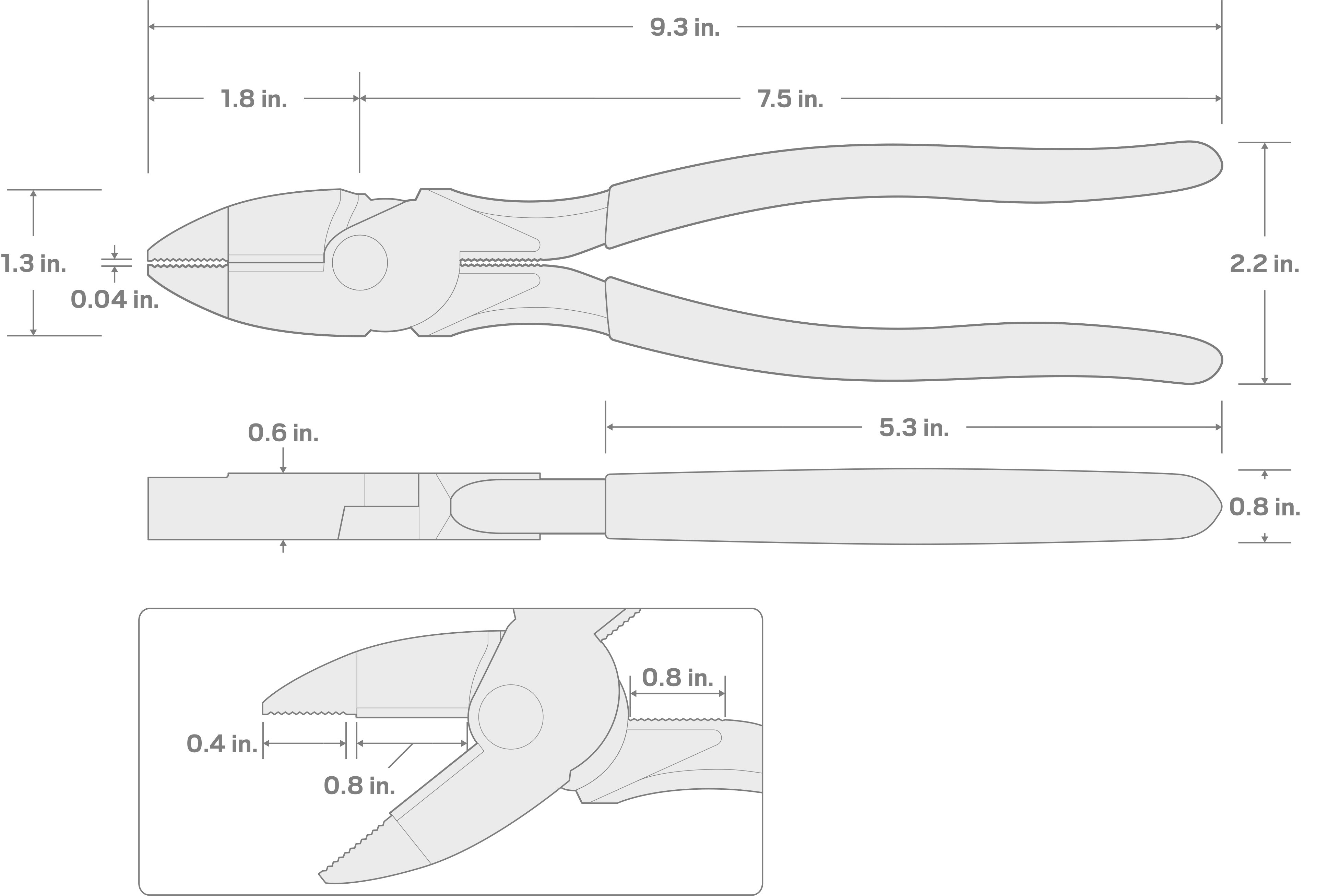 Specs for 9-1/2 Inch Lineman's Pliers
