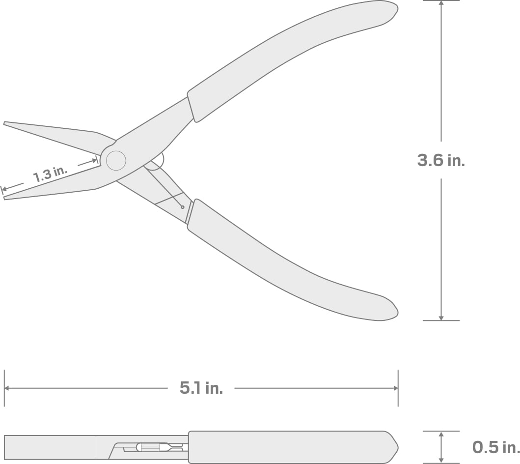Specs for Mini Flat Nose Pliers (Smooth Jaw)