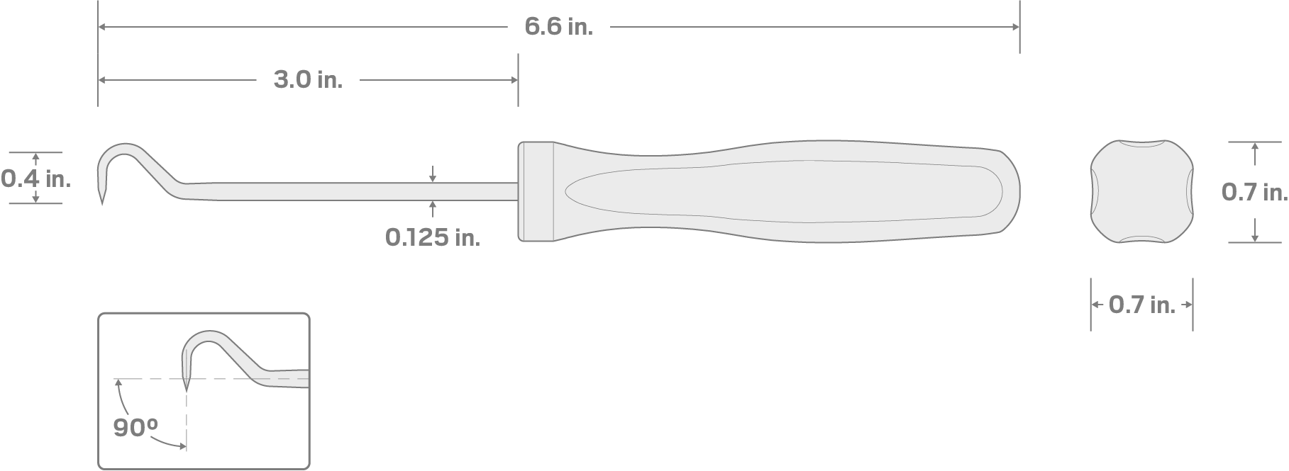 Specs for 90-Degree Hook (1/8 Inch x 3 Inch)