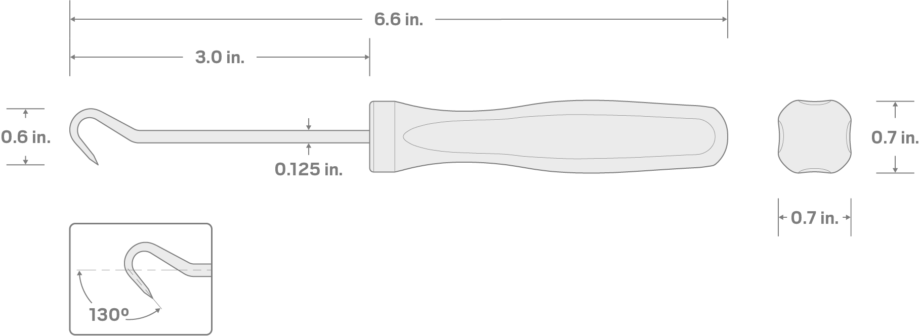 Specs for 130-Degree Hook (1/8 Inch x 3 Inch)
