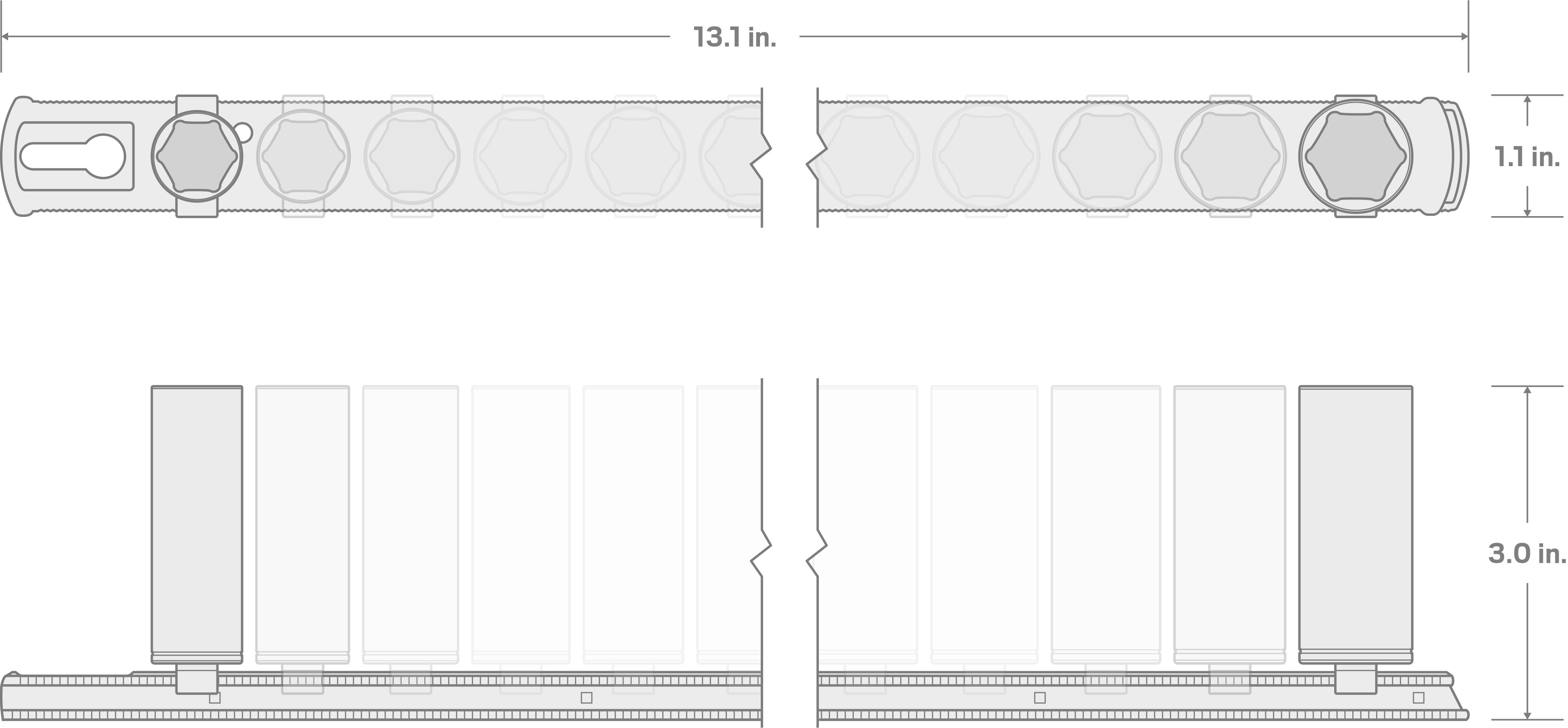 Specs for 3/8 Inch Drive Deep 6-Point Socket Set, 12-Piece (8-19 mm) - Rails