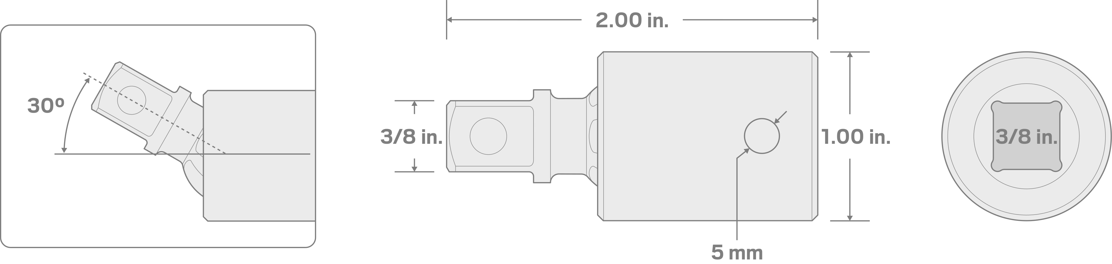 Specs for 3/8 Inch Drive Impact Universal Joint